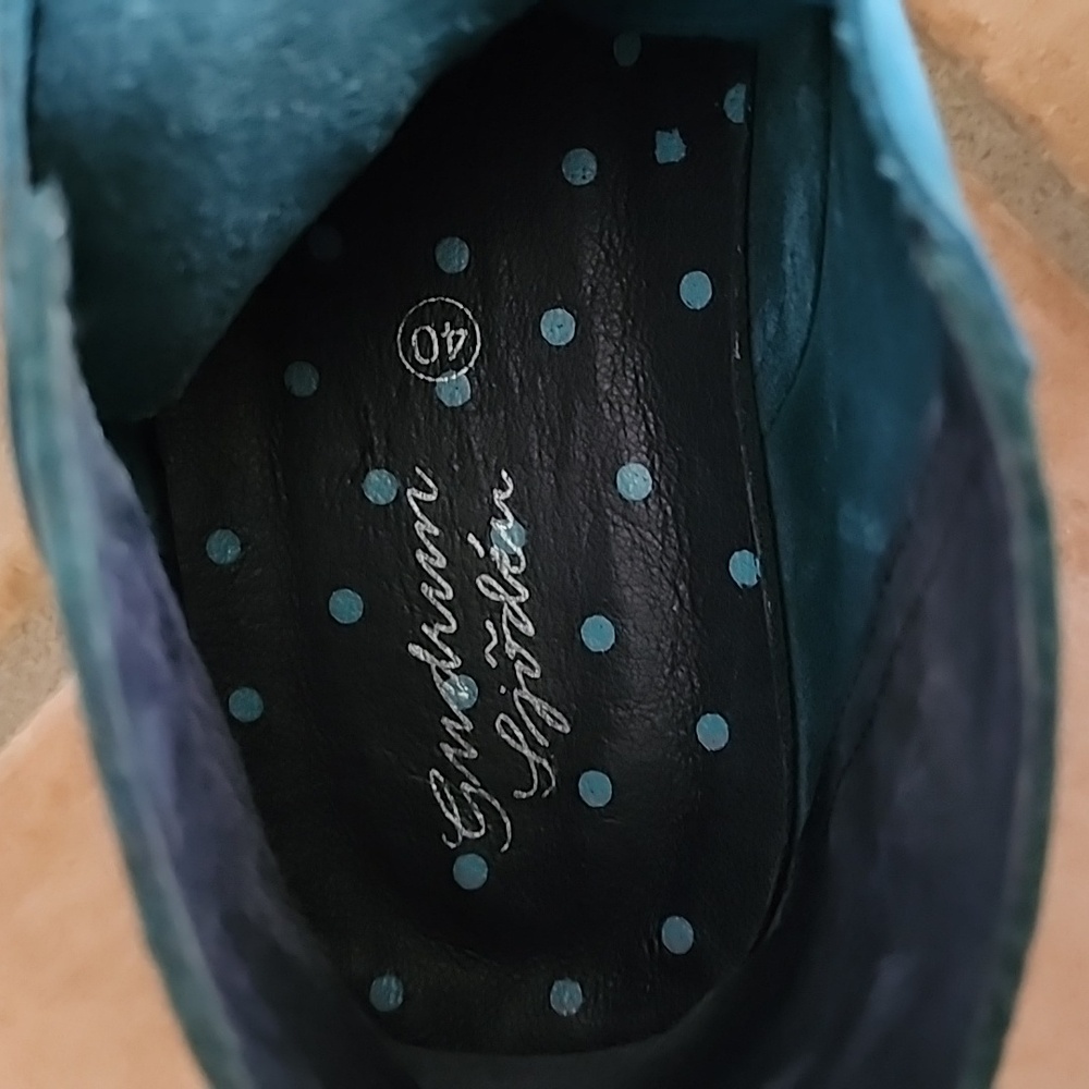 Women's Gudrun Sjoden Blue Leather Shoes - Picture 5 of 5